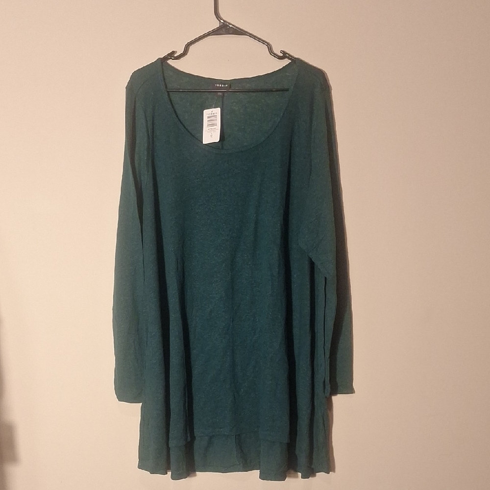 NWT Torrid 4x Scoop Neck Sweater Green Thin/Lightweight